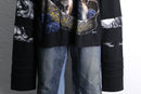 "Re:make" skull design layered long sleeve tee