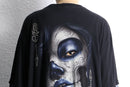 "Re:make" skull design layered long sleeve tee