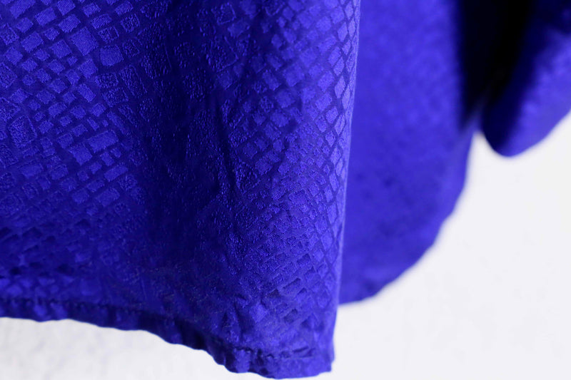 silk100% purple python pattern open collar shirt