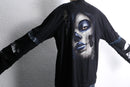 "Re:make" skull design layered long sleeve tee