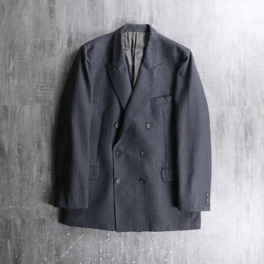 ”Yves Saint Laurent” light gray double breasted tailored jacket.