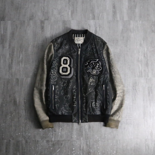 1980-90s CHEVIGNON memorial paint leather award jacket