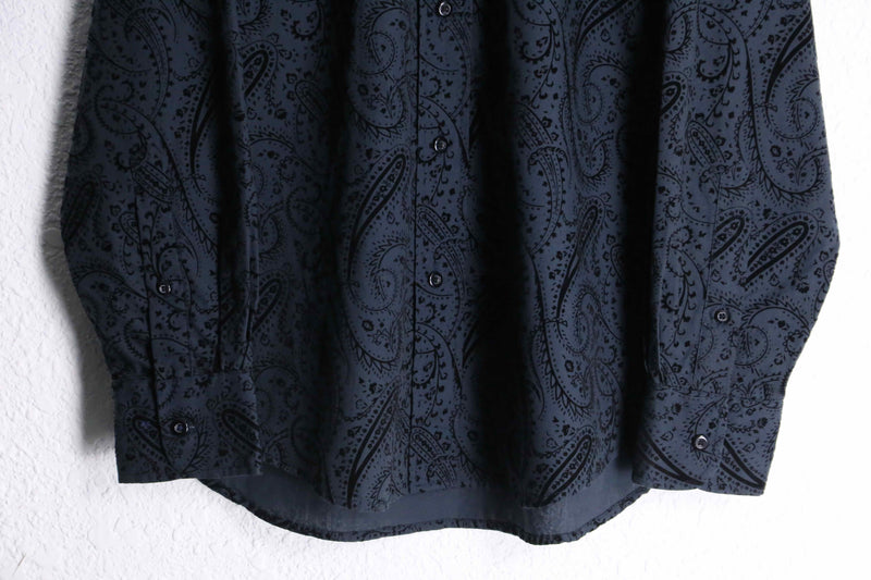 gray base velours paisley design shirts