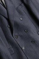 ”Yves Saint Laurent” light gray double breasted tailored jacket.