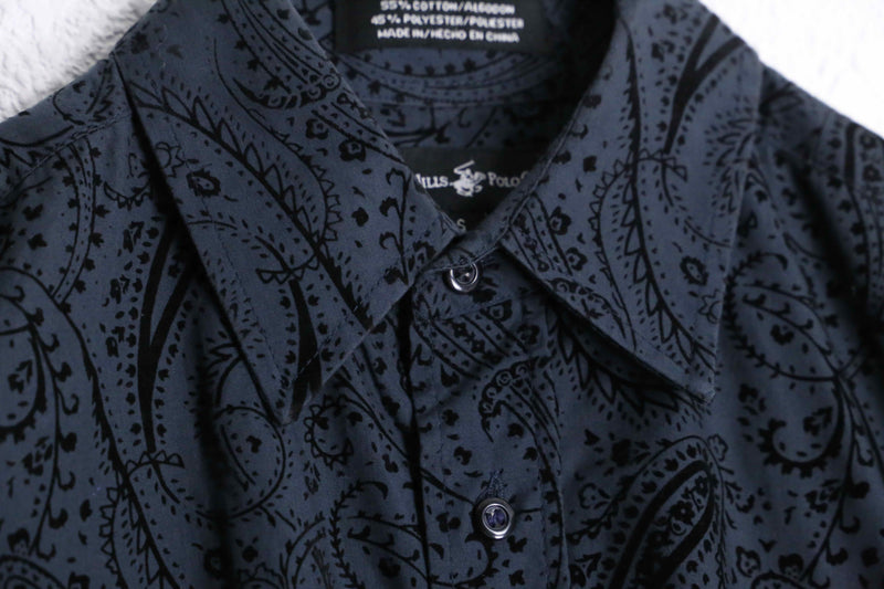 gray base velours paisley design shirts