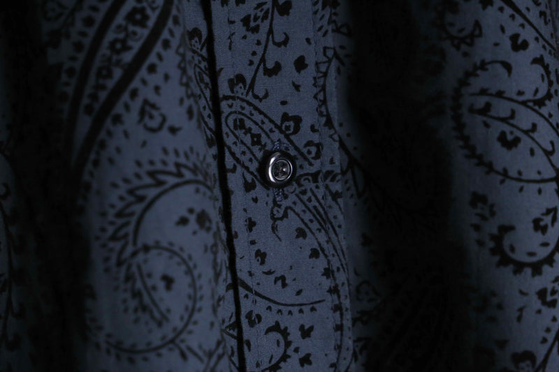 gray base velours paisley design shirts