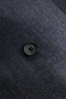 ”Yves Saint Laurent” light gray double breasted tailored jacket.