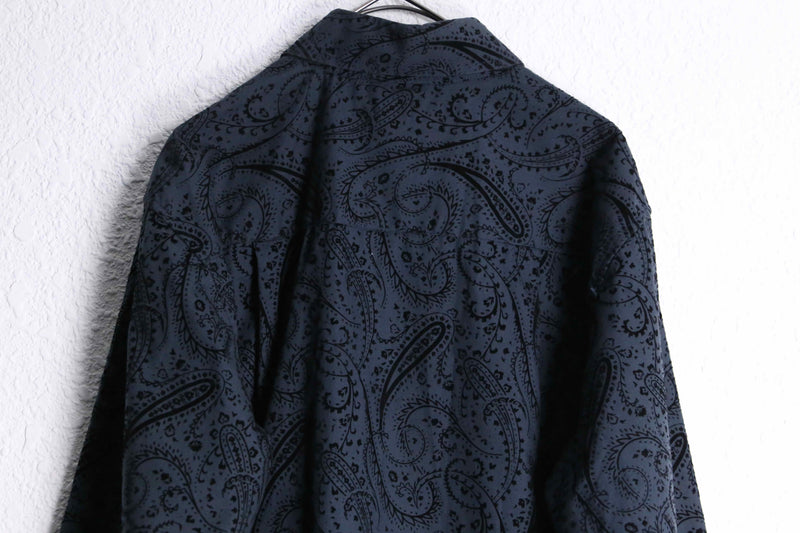 gray base velours paisley design shirts