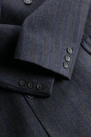 ”Yves Saint Laurent” light gray double breasted tailored jacket.