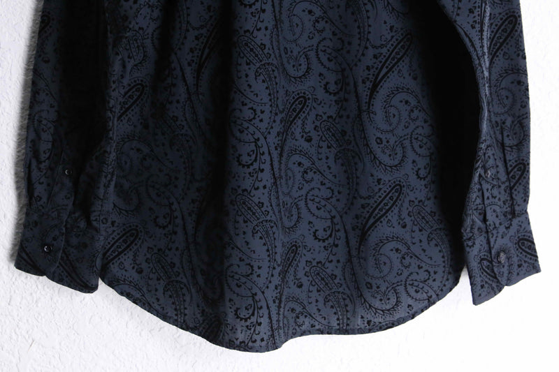gray base velours paisley design shirts