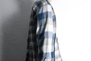 "Re:make" asymmetry check half button shirt