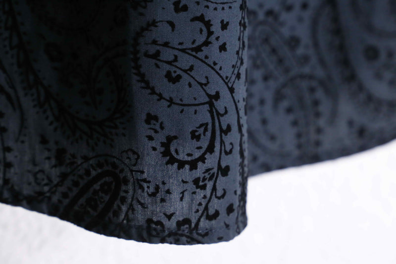 gray base velours paisley design shirts