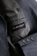 ”Yves Saint Laurent” light gray double breasted tailored jacket.