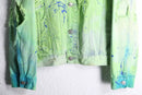 light green damage × paint design denim jacket