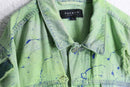 light green damage × paint design denim jacket