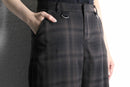 shadow check bondage wide pants