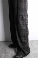 shadow check bondage wide pants