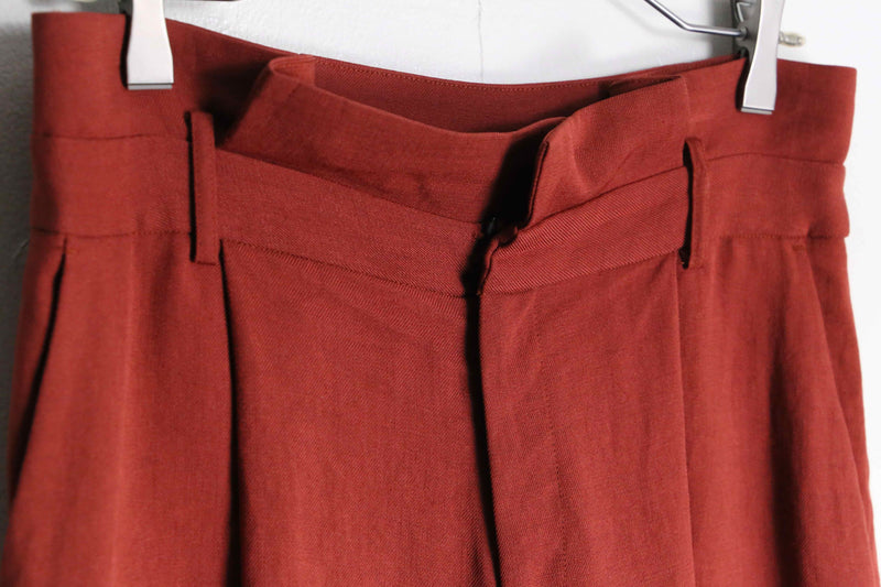 blood orange color wide flare easy pants