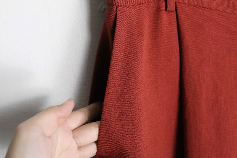 blood orange color wide flare easy pants