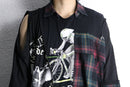 "Re:make" asymmetry check layered long tee