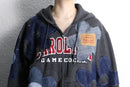"Re:make" denim flower zip hoodie