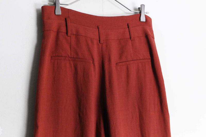 blood orange color wide flare easy pants