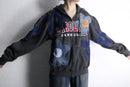 "Re:make" denim flower zip hoodie