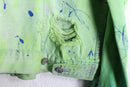 light green damage × paint design denim jacket
