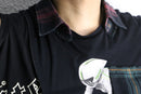"Re:make" asymmetry check layered long tee