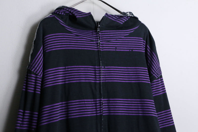 black × purple border design hoodie