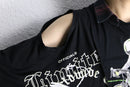 "Re:make" asymmetry check layered long tee