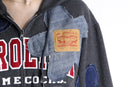 "Re:make" denim flower zip hoodie