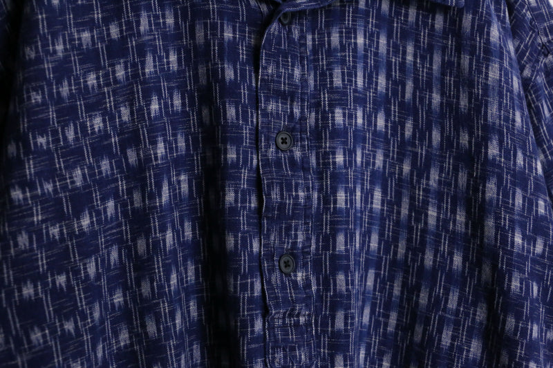 “Polo by RL” Indigo blue 絣  pattern s/s polo