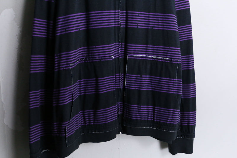 black × purple border design hoodie