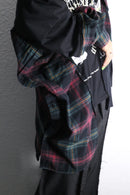 "Re:make" asymmetry check layered long tee