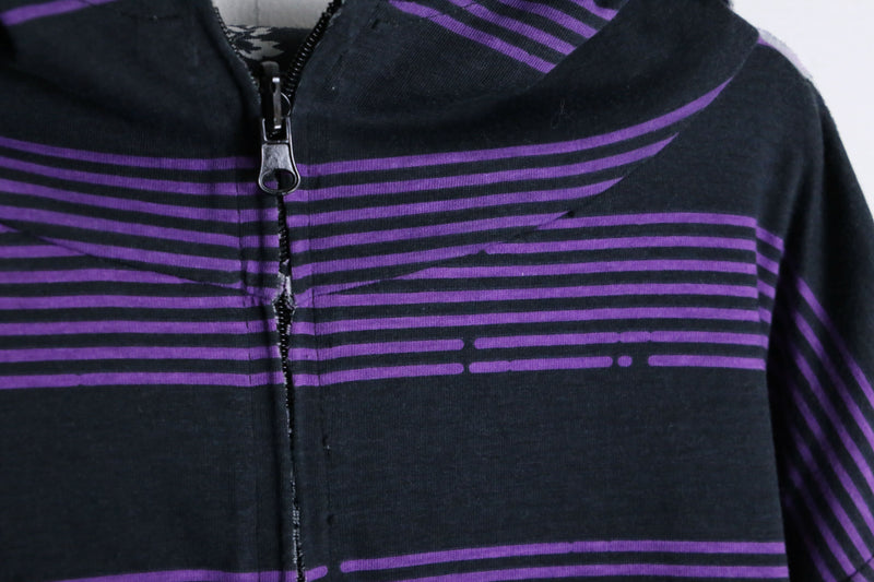 black × purple border design hoodie