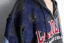 "Re:make" denim flower zip hoodie