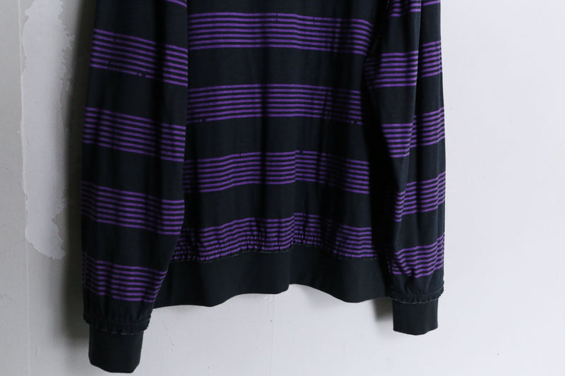 black × purple border design hoodie