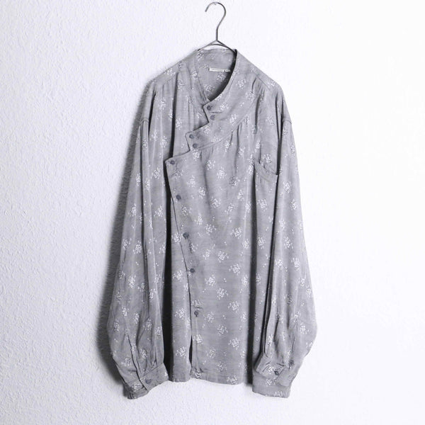 flower woven pattern silver color cook shirt