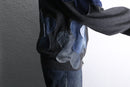 "Re:make" denim flower zip hoodie
