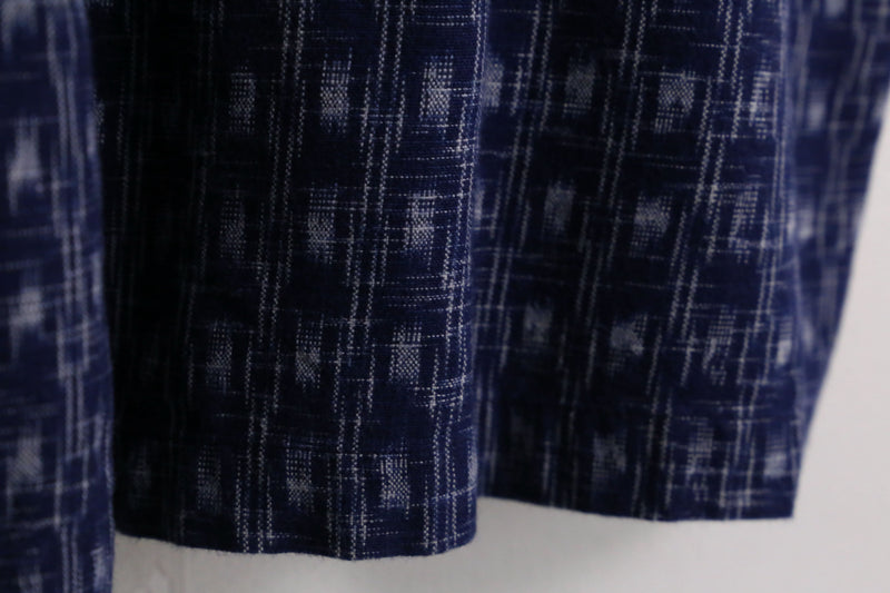 “Polo by RL” Indigo blue 絣  pattern s/s polo