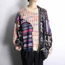 mulch design patchwork zip up knit