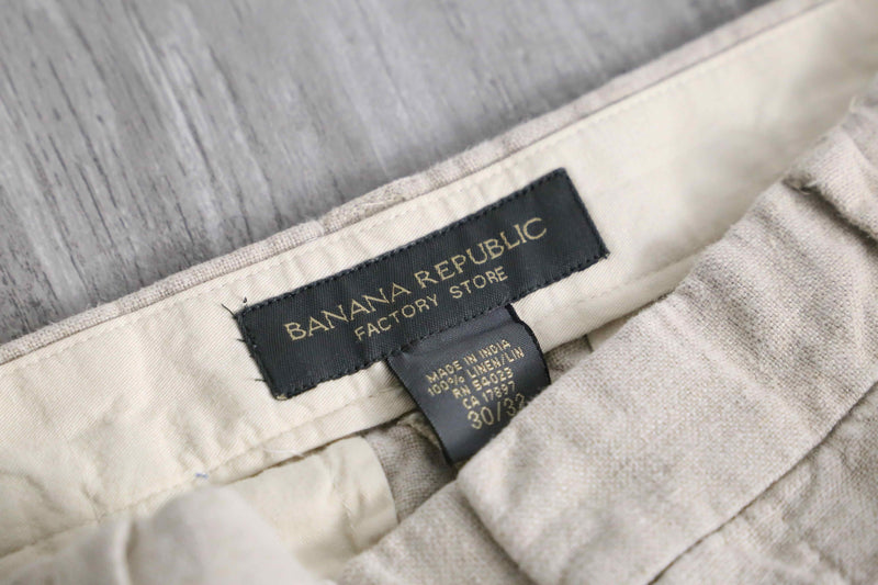 2000s BANANA REPUBLIC no tuck straight linen slacks