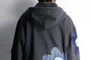 "Re:make" denim flower zip hoodie