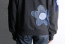 "Re:make" denim flower zip hoodie