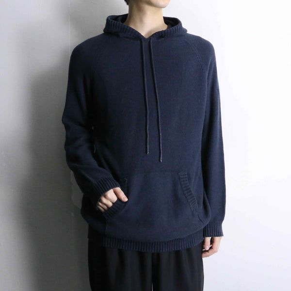 "DIADORA" navy cotton knit parker