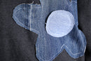 "Re:make" denim flower zip hoodie