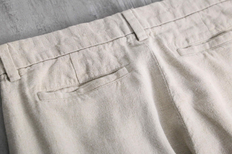 2000s BANANA REPUBLIC no tuck straight linen slacks