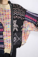 mulch design patchwork zip up knit