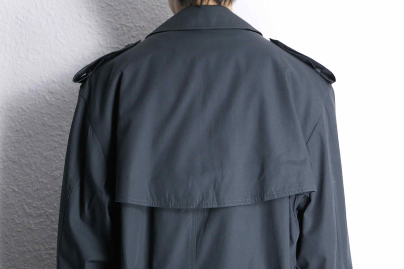 black double type trench coat